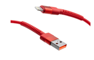 mobilNET pletený kábel USB na Lightning 3 A, červený