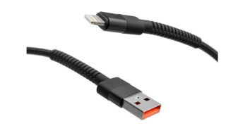 mobilNET pletený kábel USB na Lightning 3 A, čierny