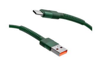 mobilNET pletený kábel USB na Type-C 3 A, zelený